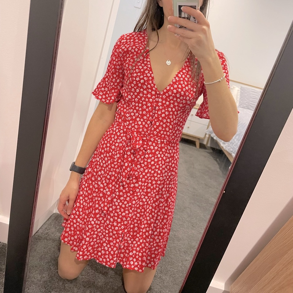 Red Floral Sportsgirl Dress ❤️ - Picture 2 of 14